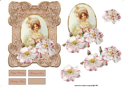 Vintage Lady in Ornate Frame with Topper