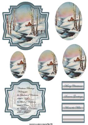 Snow Scene Vintage Topper with Pyramid Layers