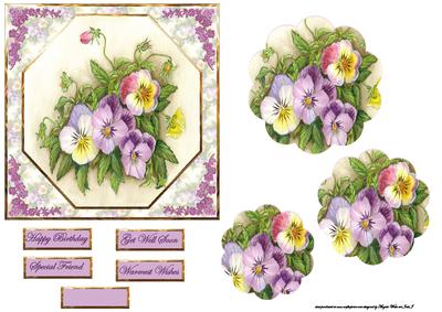 Pansy Octagon Card with Petal Stacker