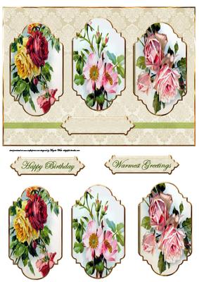 Selection of Roses Card with Panel Toppers
