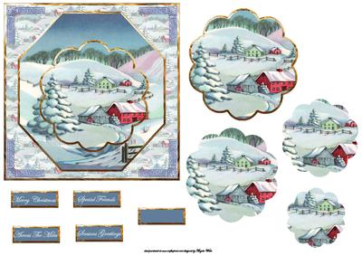 Christmas Farmhouse Card with Petal Stacker