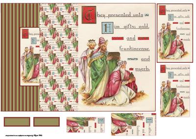 Three Kings Bring Gifts No Hole Fold Back Card
