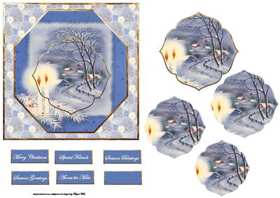 Candles in the Snow Card Front with Topper