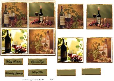 Wine Lovers Card Front with Toppers