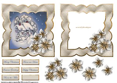 Snow Cottage Card Front with a Frame Topper