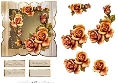 Anniversary Rose Card with Decoupage