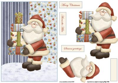 Santa with Gifts and Large Decoupage