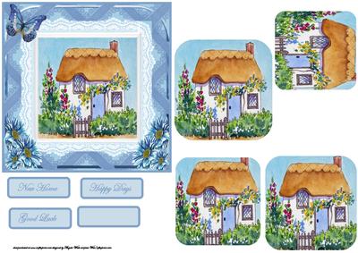 Cottage and Garden Home Card with Pyramid