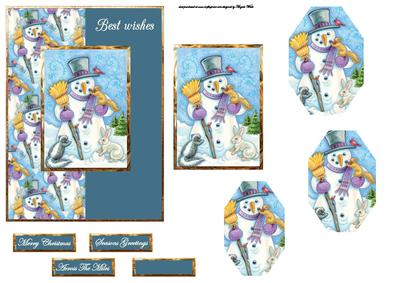 Snowman and Friends Card with Topper and Pyramid