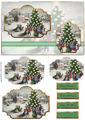 Vintage Christmas Tree Card with Topper