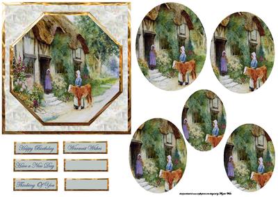 A Young Calf Card Front with Pyramid Layers