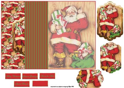 Old Santa Clause No Hole Fold Back Card