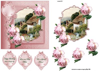 Picking Flowers from the Garden Card with Topper