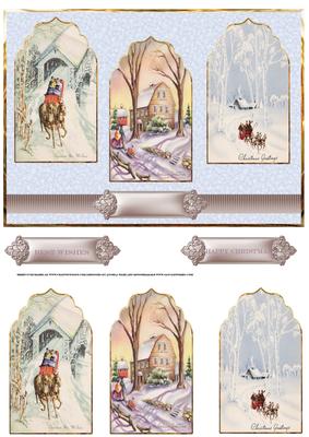 Vintage Coach and Horses Arch Panel Card