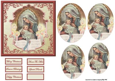 Baby Jesus and Mother Card with Eclipse Pyramid Layers