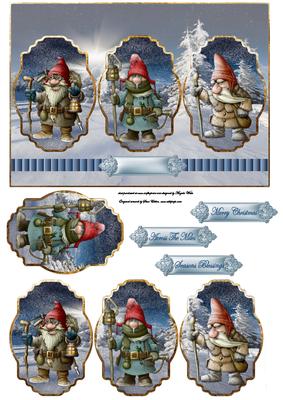 Gnomes Off to Meet Santa , Panel Card