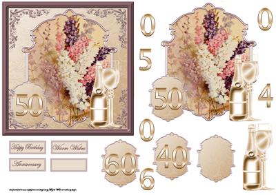Larkspurs Flowers Card with a Topper
