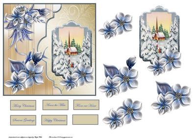 Christmas Church Service and Blue Flowers