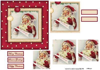Santa Greetings Card with Pyramid Layers