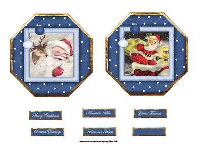 Vintage Santa Toppers and Sentiment Tags