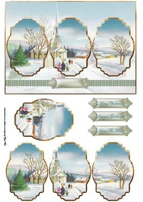 People at Christmas Panel Card with Panel Toppers