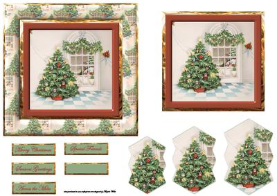 Christmas Tree Shine Bright Card with Topper