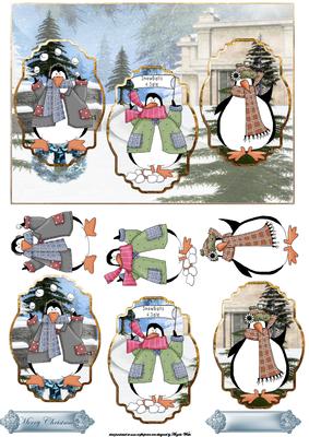 Penguins Party Panel Card with Toppers