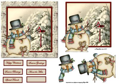 Snowman and the Birds Flying Home