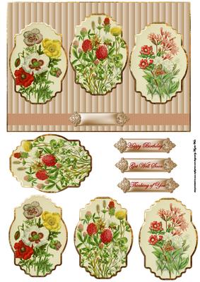 Countyside Flowers Panel Card with Toppers
