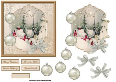Christmas Noel Card Front with a Topper