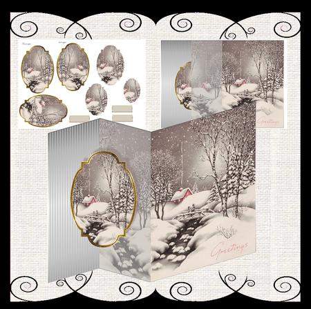 House Over the Bridge No Hole Fold Back Card
