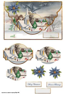 Church at Christmas Mock Envelope Card