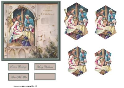 Baby Jesus Card with a Shaped Pyramid Layers