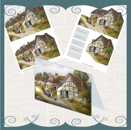 Gold Cup Inn Vintage Easy Cut Decoupage