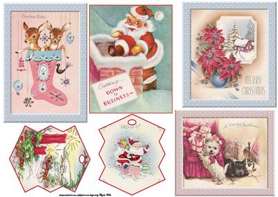 Santa, Deer, Poinsettias, Various Size Toppers
