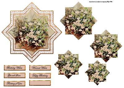 Oxalis Floral Diamond Shape Card Topper