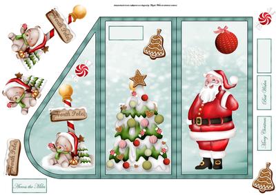 Santa's Party Time Teardrop Card and Decoupage
