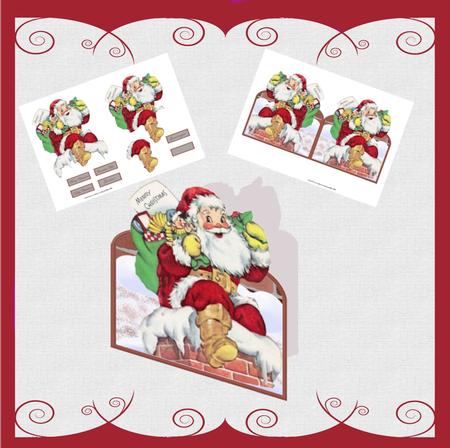 Vintage Santa Over the Edge Card Mini Kit