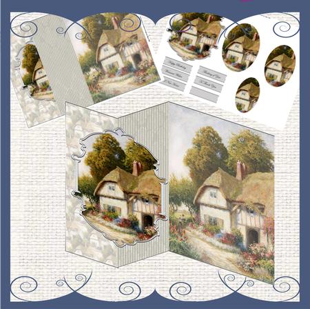 The Cottage Scene No Hole Fold Back Card