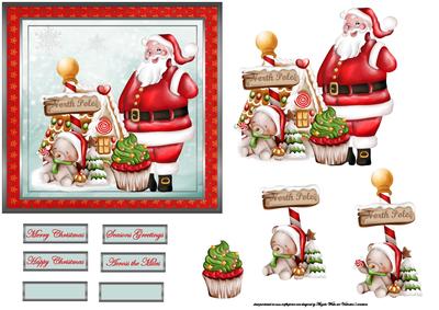 Santa's Party Time Card with Decoupage