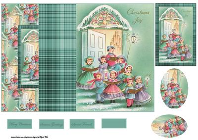 Children Carol Singers No Hole Fold Back Card
