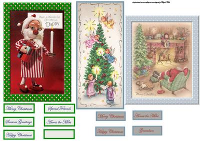 Variety of Toppers, Santa, Daddy, Tree