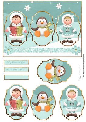Eskimo Family Panel Card and Toppers