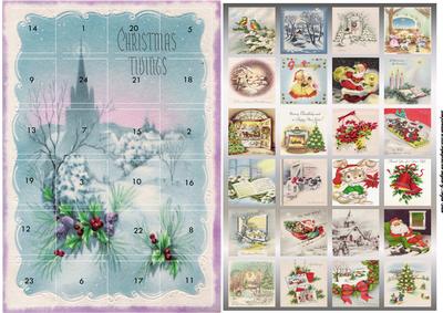 Christmas Tidings Advent Calendar with Vintage Images