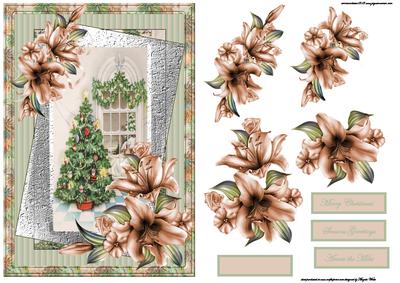 Christmas Tree Card Front with Decoupage