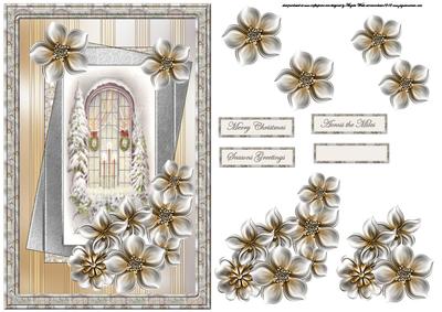 Christmas Dressed Window Card with Decoupage