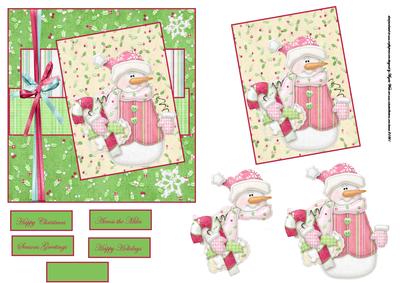 Snowman and Candy Stick Card with Topper