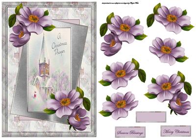 Christmas Prayer Card with Decoupage