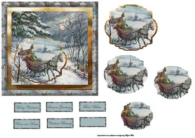 Sledge Ride from Church Card with a Topper