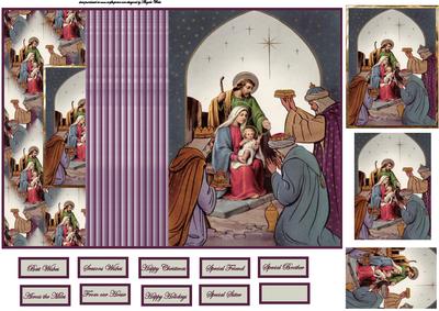 Three Kings Bring Gifts No Hole Fold Back Card